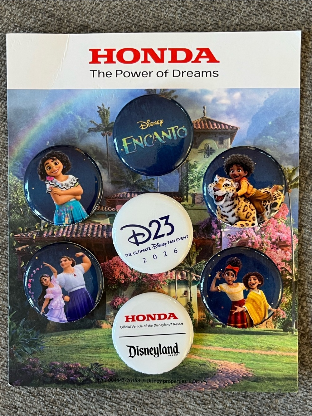 D23 Disney x Honda Encanto Pins
